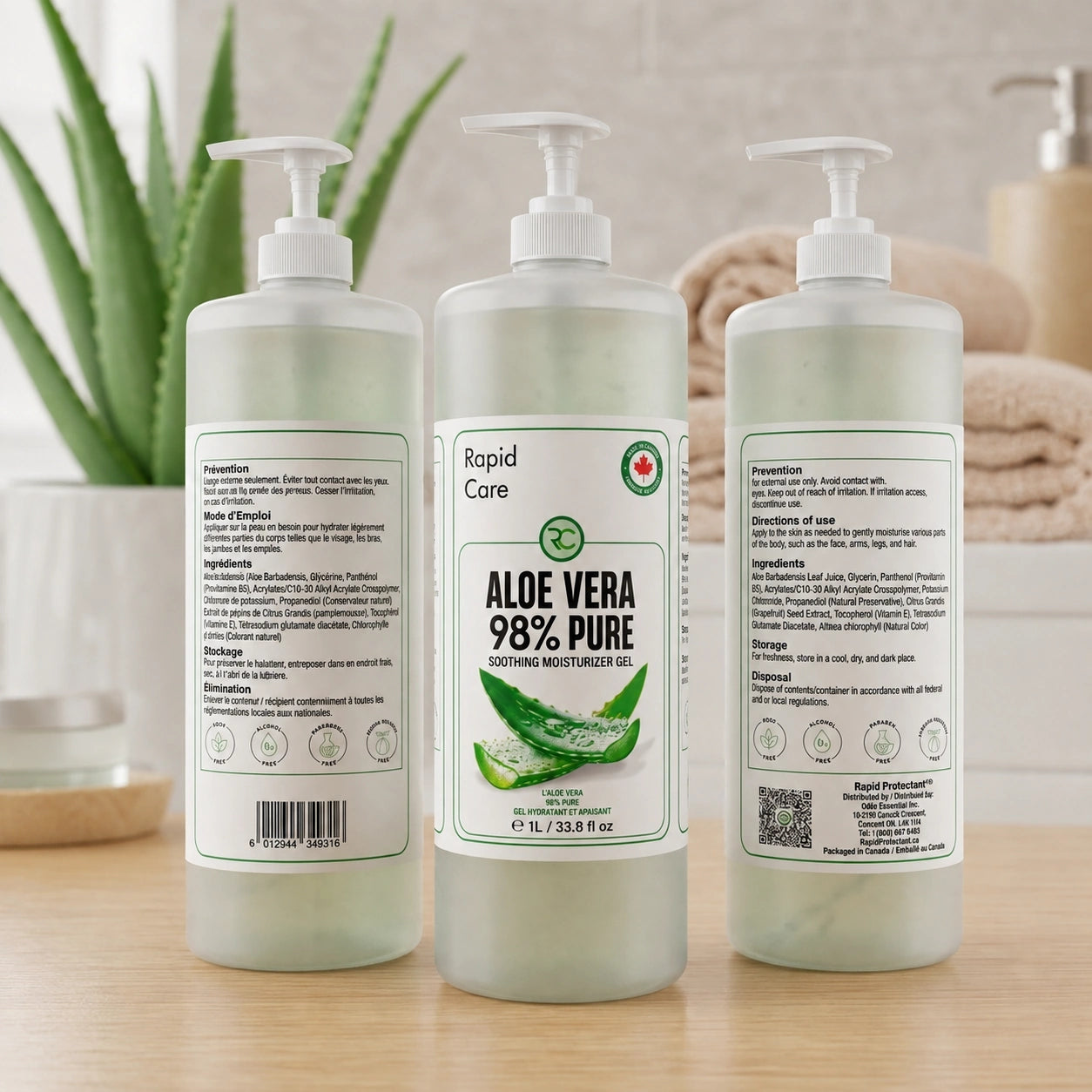 98% Pure Aloe Vera Gel with Pump Dispenser 1L