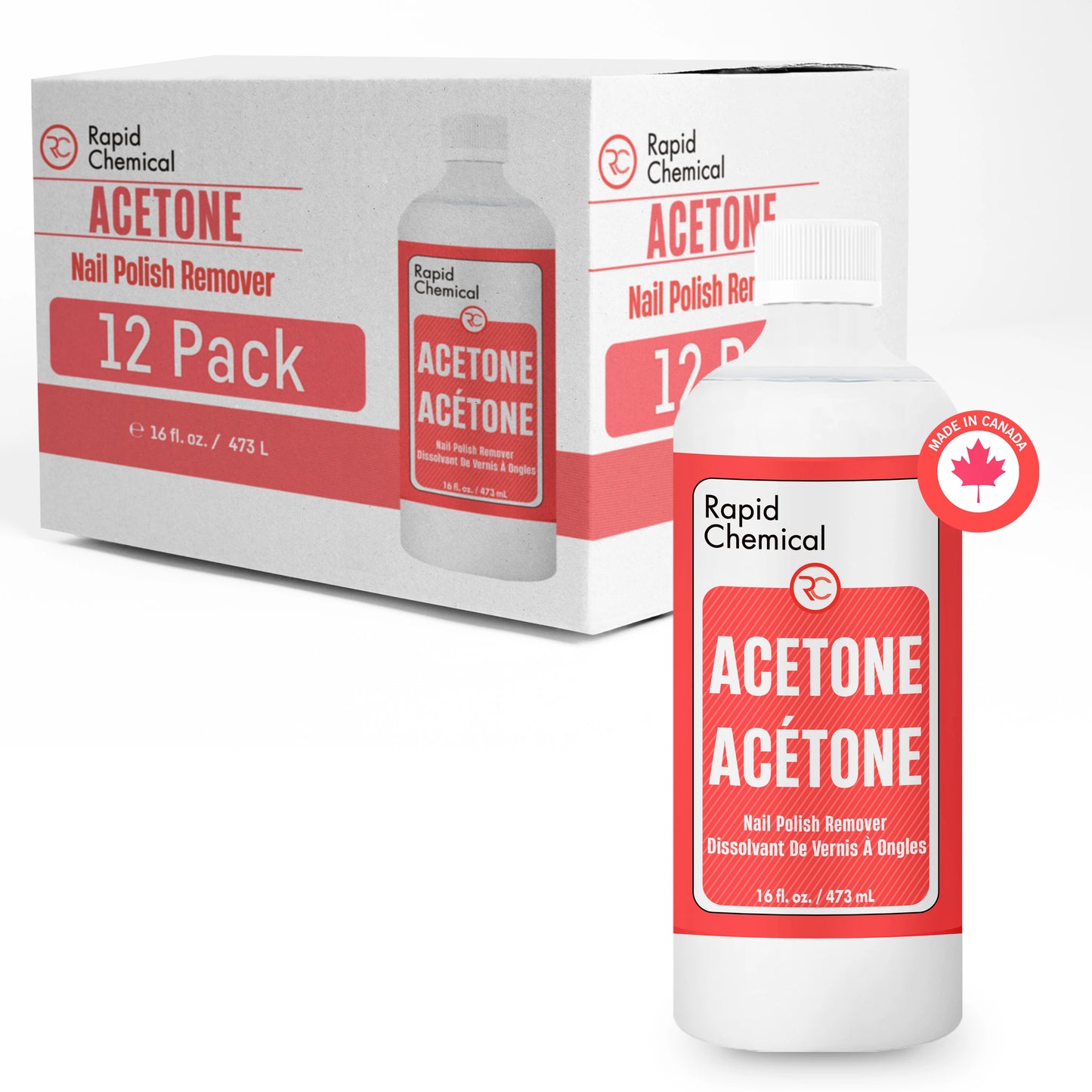 Acetone Nail Polish Remover - 12 Pack (1 Case)