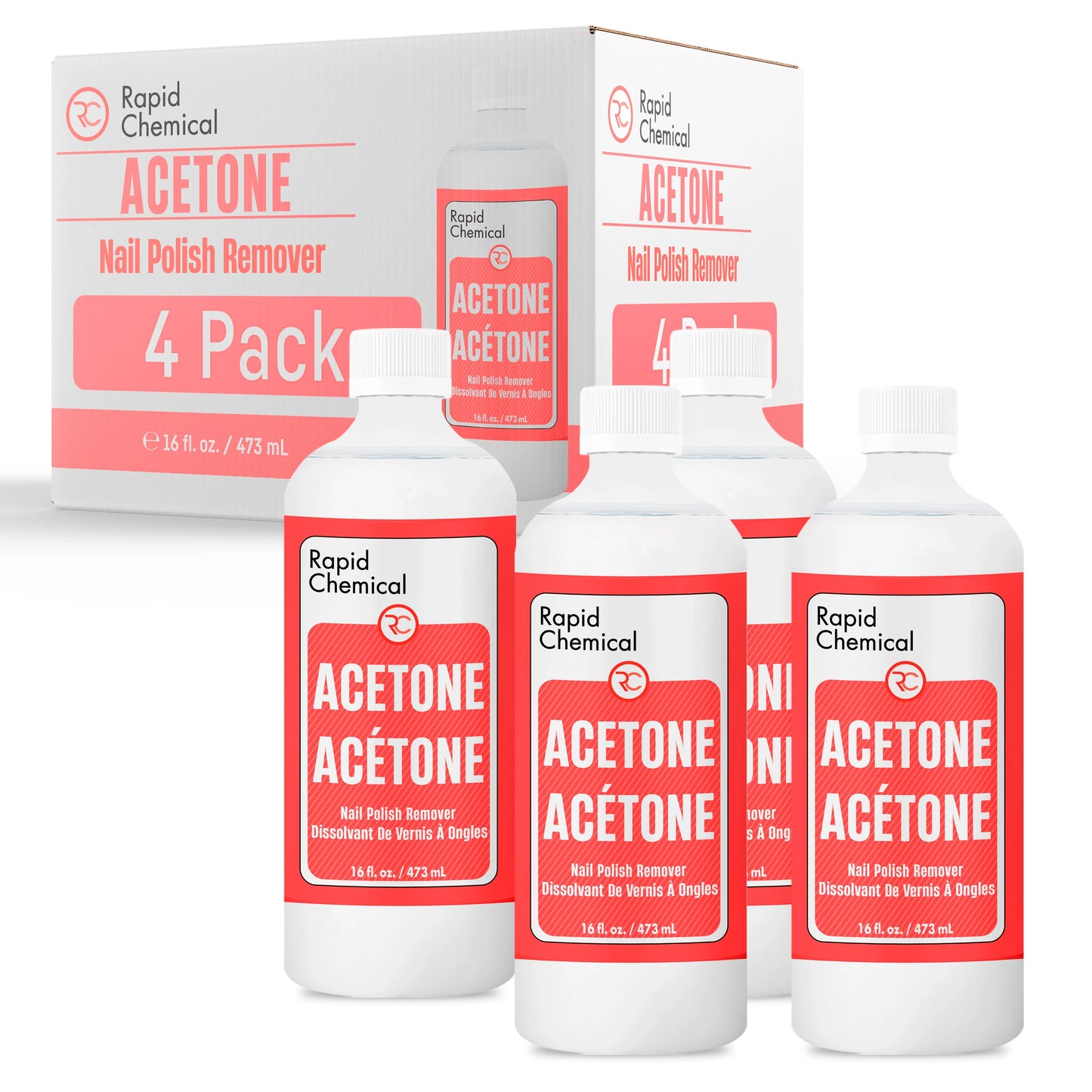 Acetone Nail Polish Remover - 4 Pack