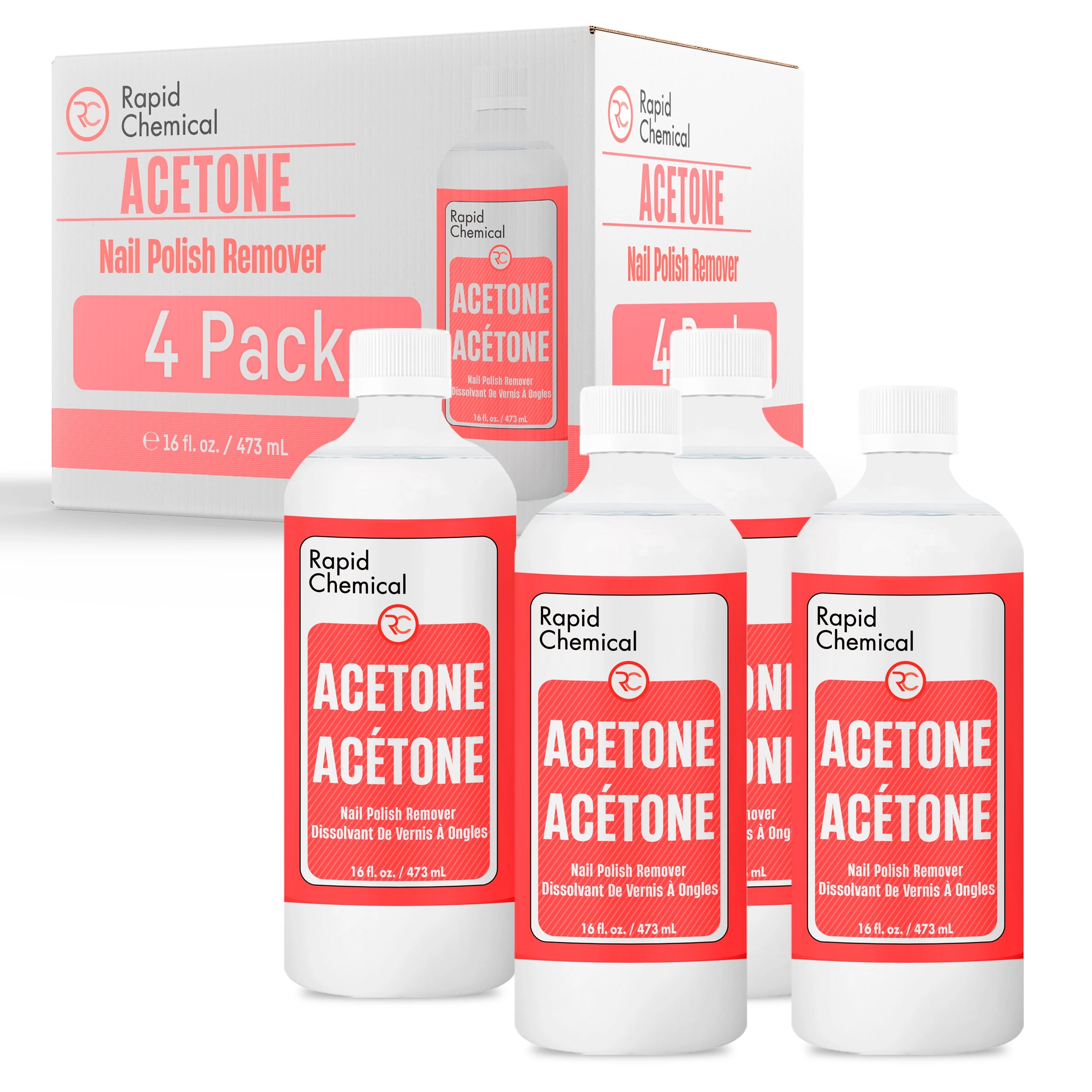 Acetone Nail Polish Remover - 4 Pack