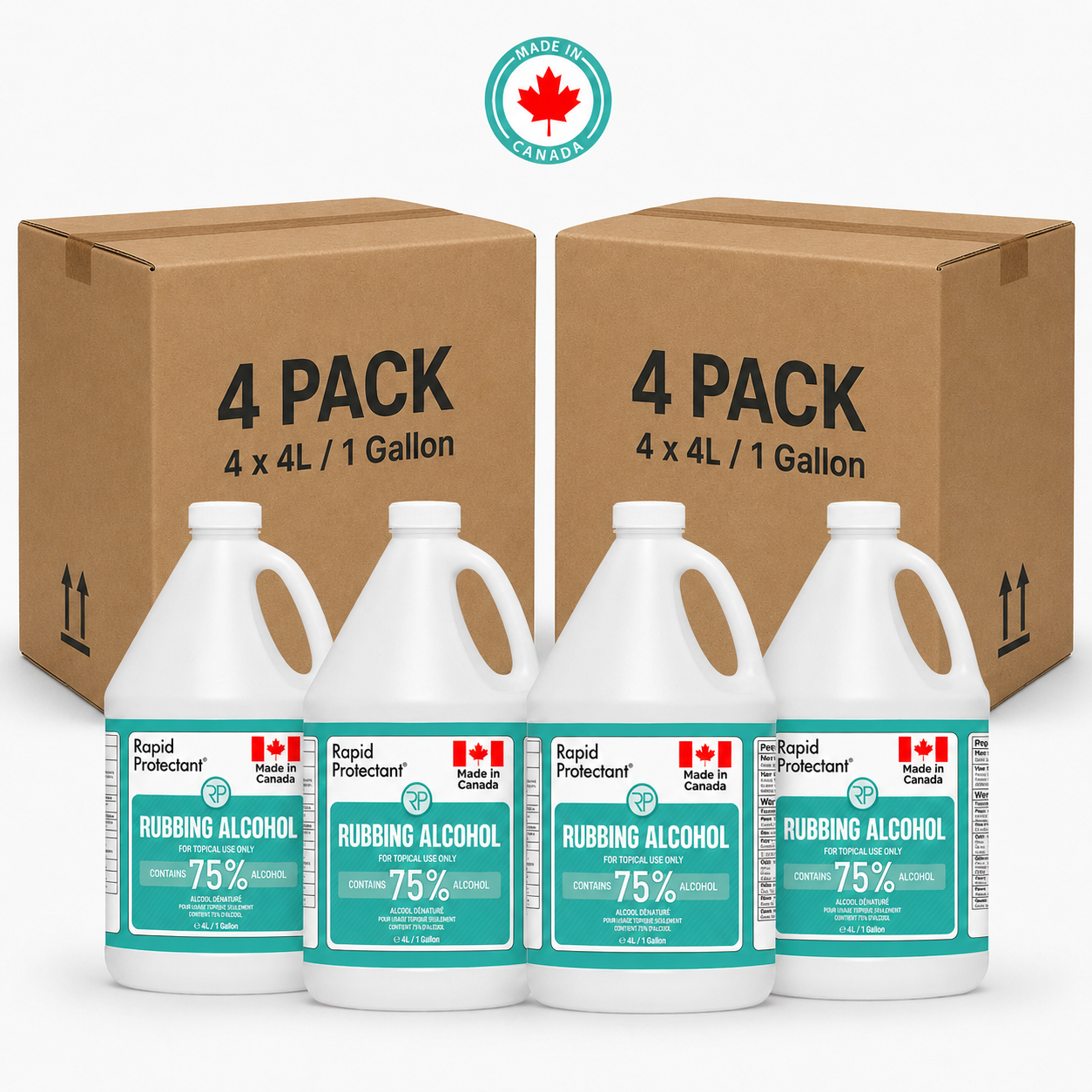 75% Isopropyl Alcohol 4L - 8 Pack (2 Cases)