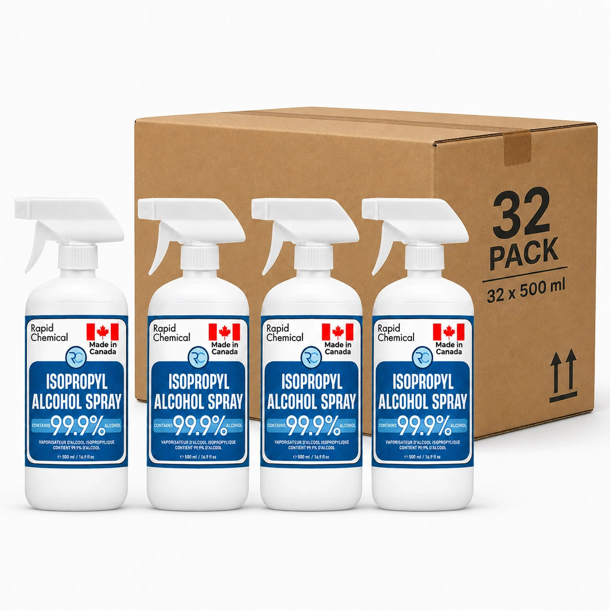 99.9% Isopropyl Alcohol Spray 500ml - 36 Pack (1 Case)