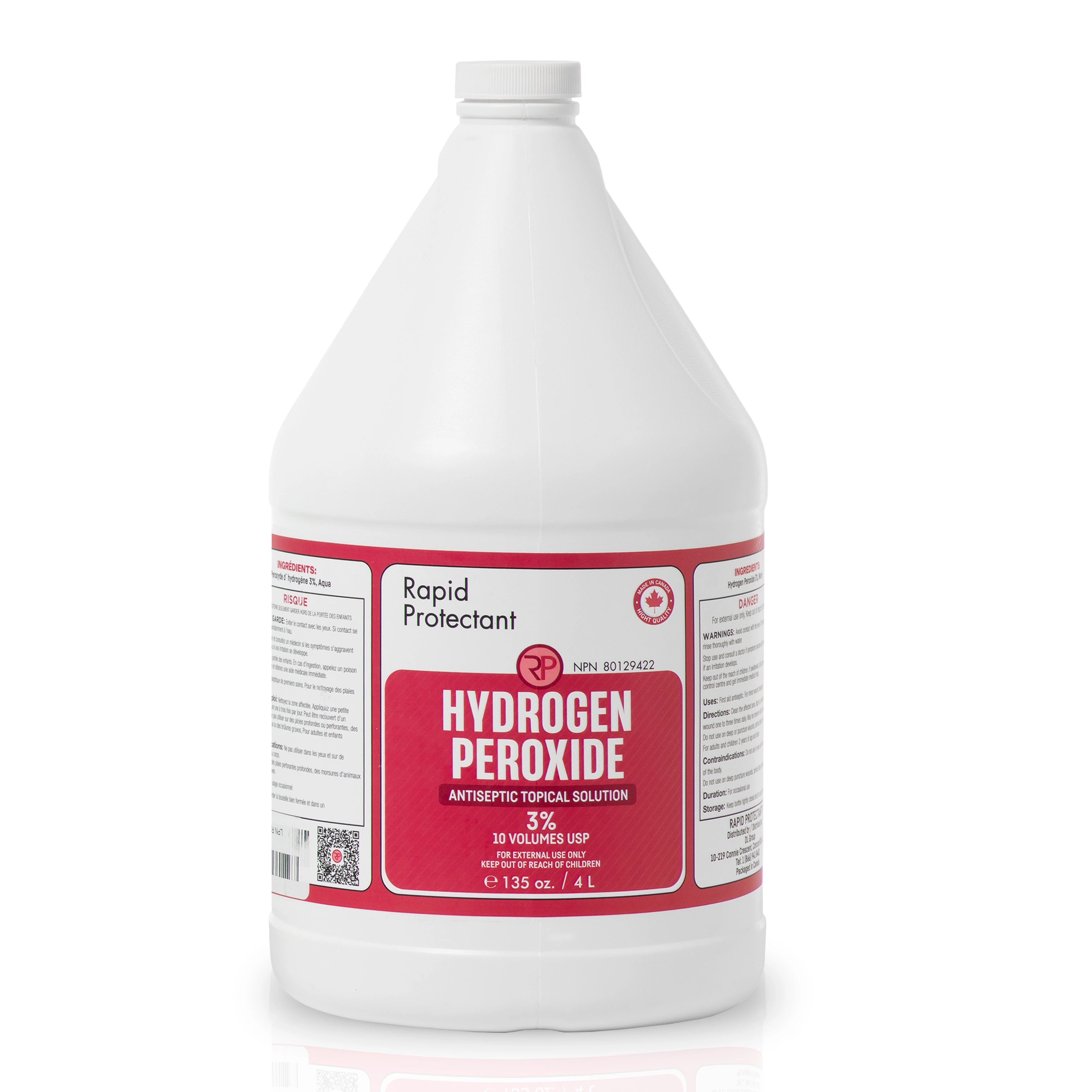 Rapid Protectant hydrogen peroxide bottles for disinfecting and cleaning.