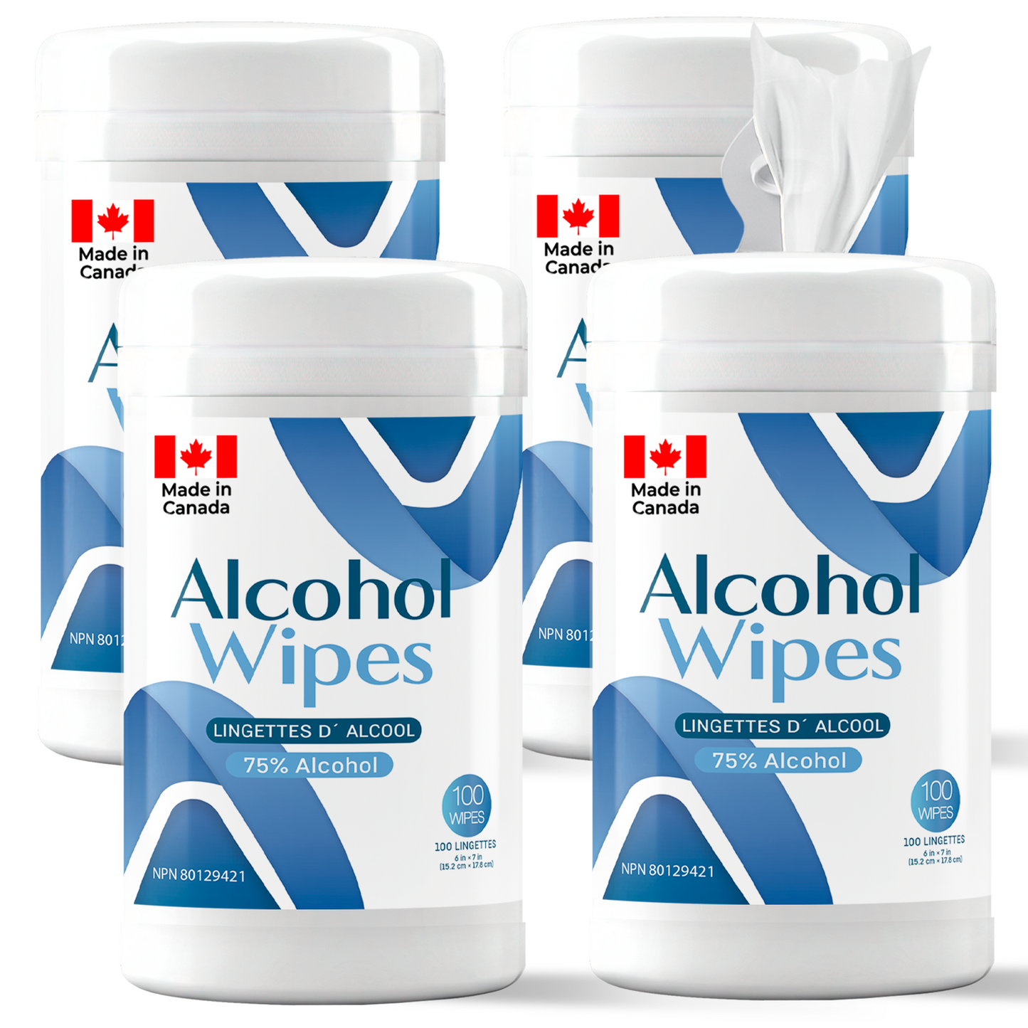 Alcohol Wipes Canister – 4 Pack