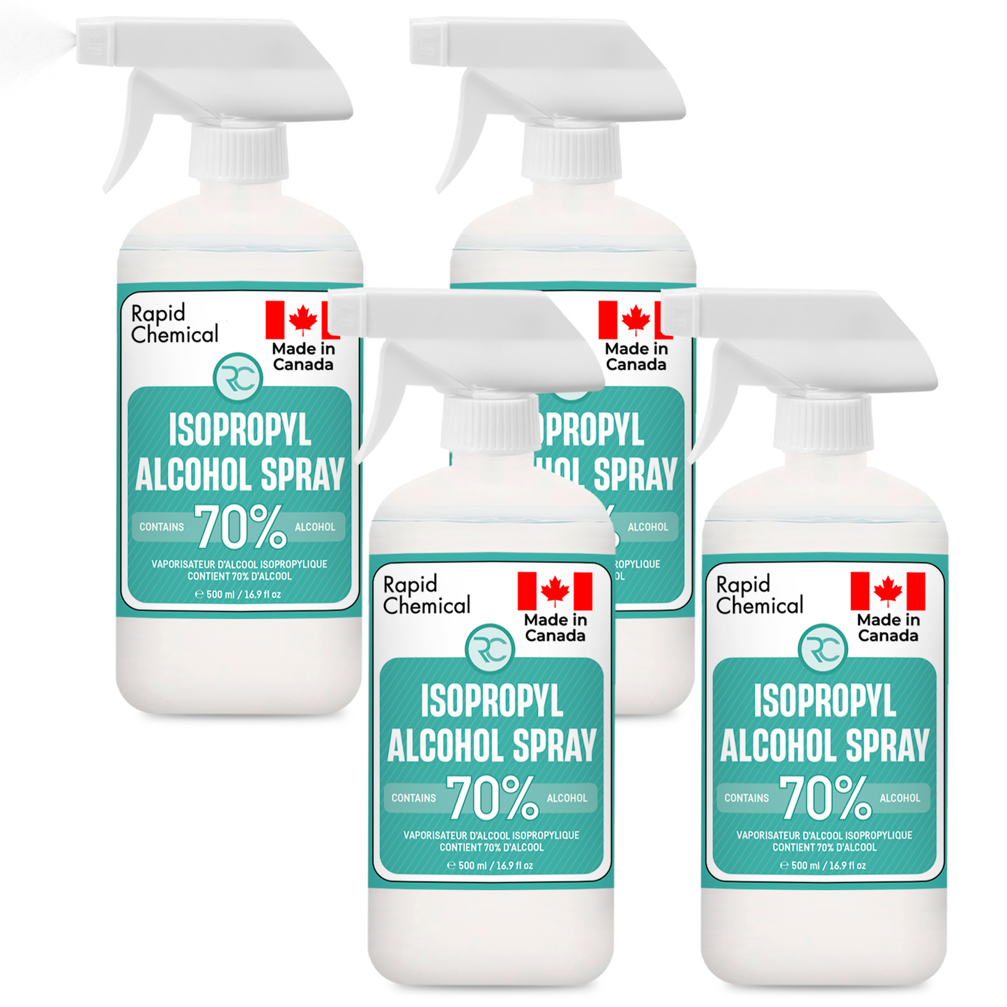 70% Isopropyl Alcohol Spray 500ml - 4 Pack